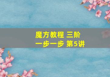 魔方教程 三阶 一步一步 第5讲